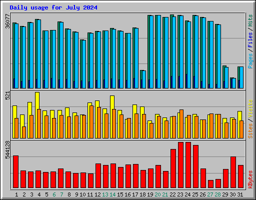 Daily usage for July 2024