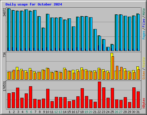 Daily usage for October 2024