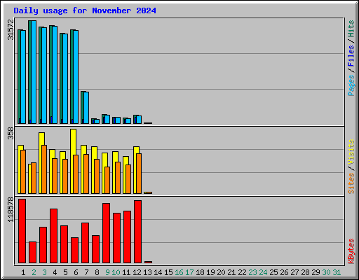 Daily usage for November 2024