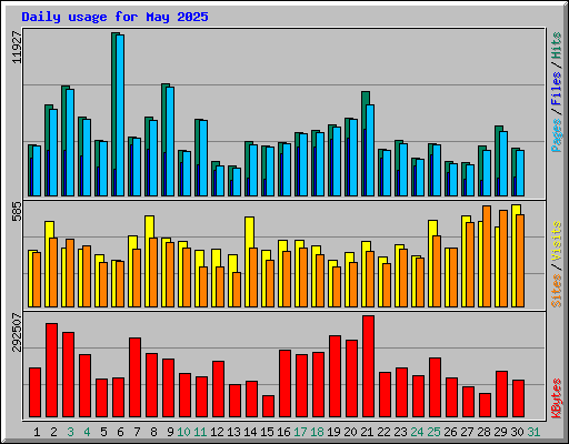 Daily usage for May 2025