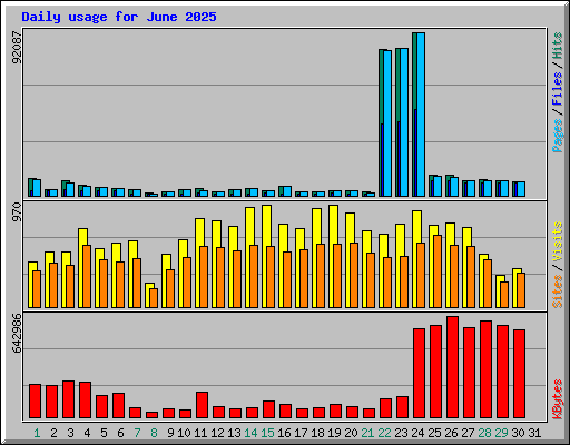 Daily usage for June 2025