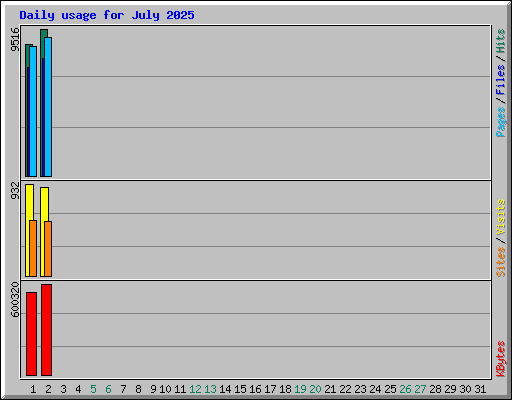 Daily usage for July 2025