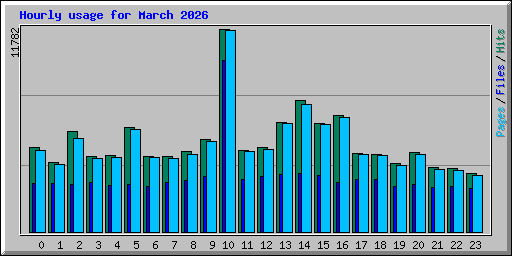 Hourly usage for March 2026